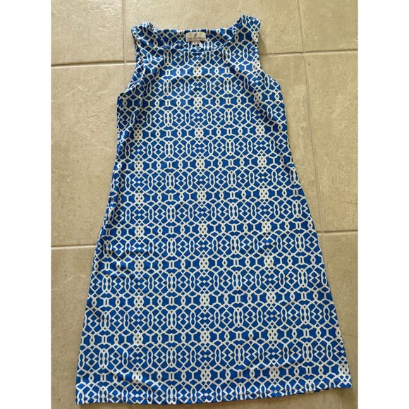 Jude Connally Womens Size Small Blue White Sleeveless Shift Dress Resort‎ Summer - Picture 4 of 9